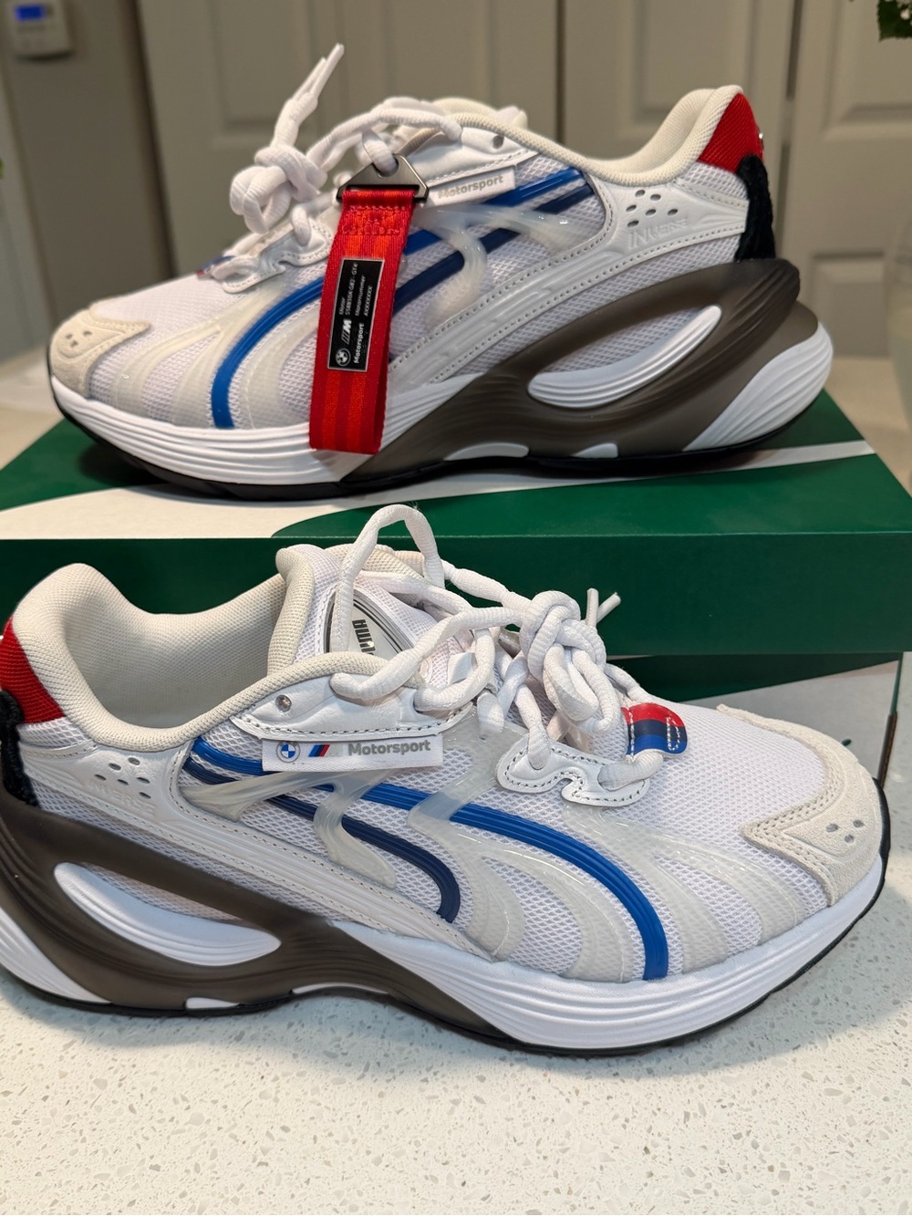 PUMA BMW M Motorsport Inverse Sneakers White/Blue Size 6.5 NWT